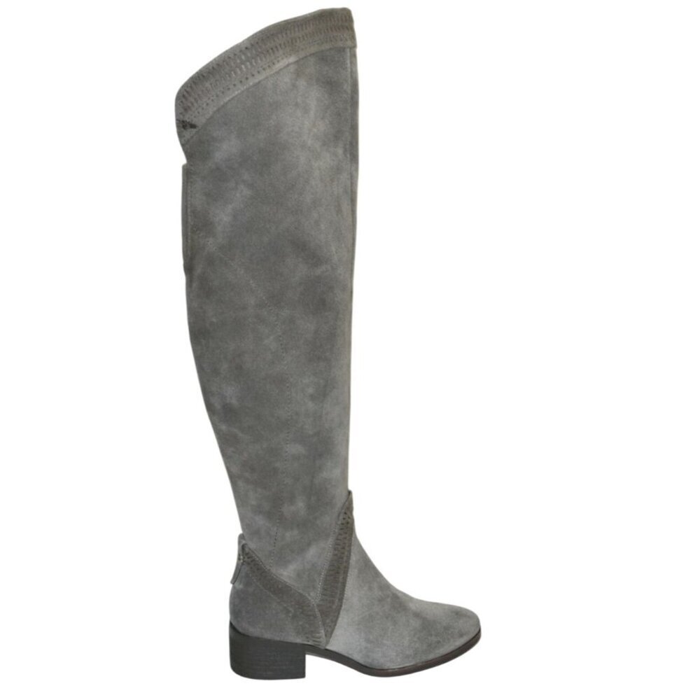Vince Camuto Karinda Over The Knee Boot Gray Suede Size 7 Fall Casual Neutral